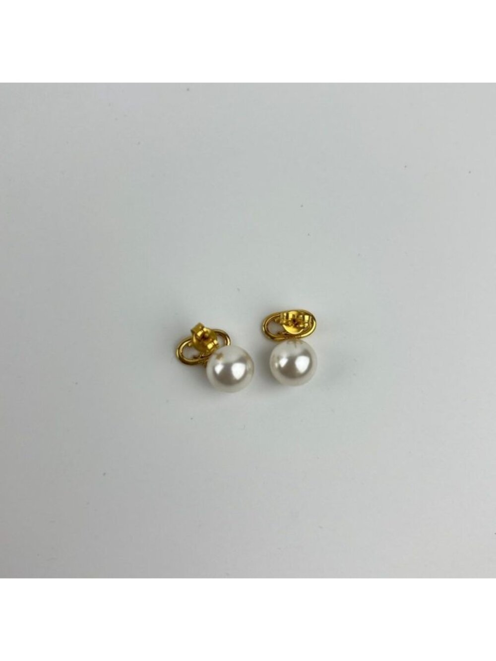 Celine Logo Triomphe Earrings Gold Vintage - Picture 4 of 16